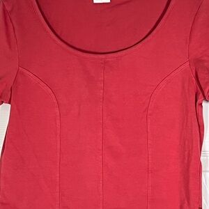 Levi's Red Fitted Short Sleeve Blouse